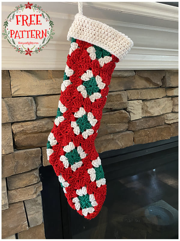 Granny Square Crochet Christmas Stocking