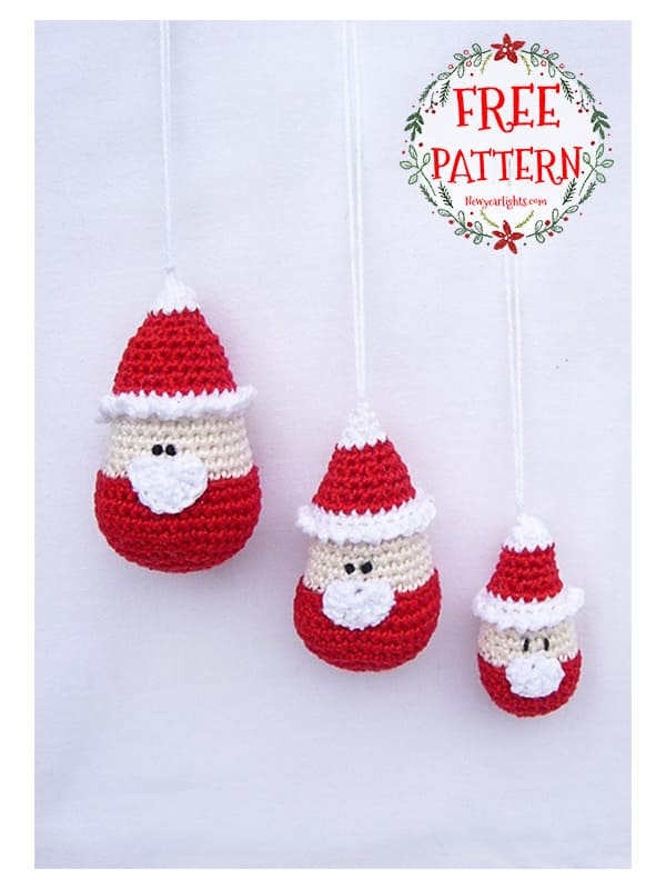 amigurumi crochet santa ornament free pattern