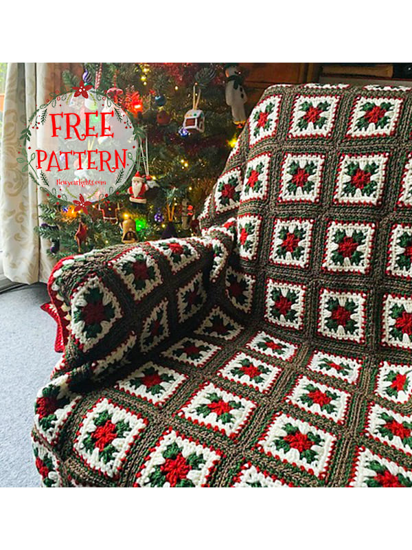 crochet christmas granny square blanket