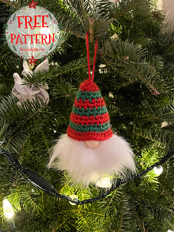 easy crochet gnome ornament