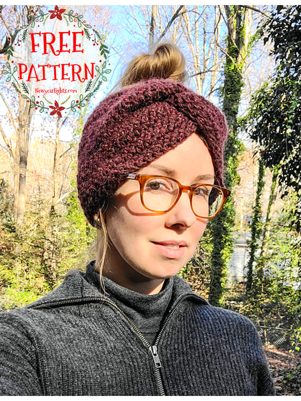 easy twisted ear warmer crochet pattern