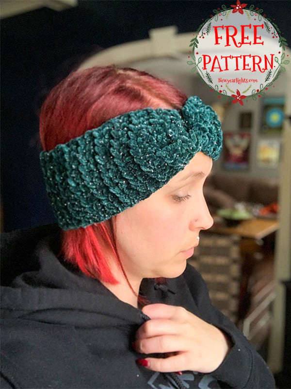 easy velvet crochet twist headband