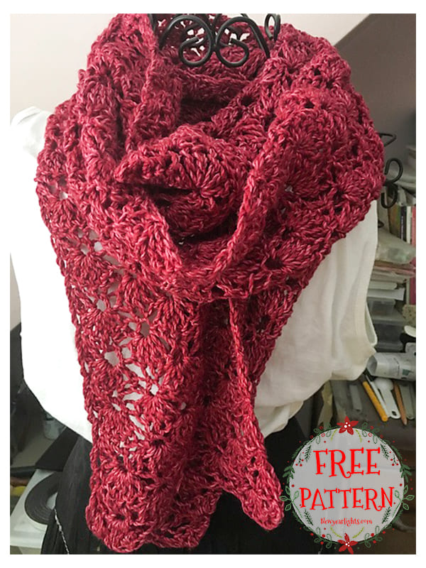 elegant rectangle crochet lacy scarf