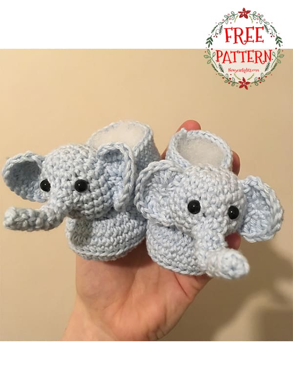 elephant baby bootie crochet pattern