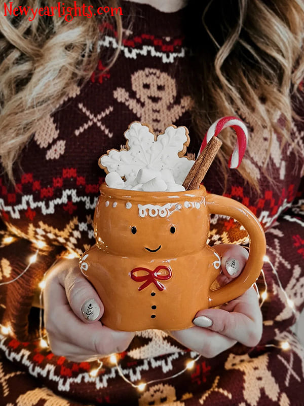 gingerbread man christmas mug