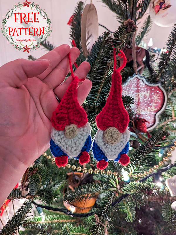 heart easy crochet gnome ornament