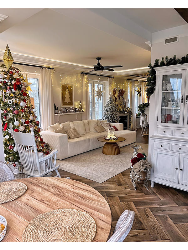 living room farmhouse christmas decor