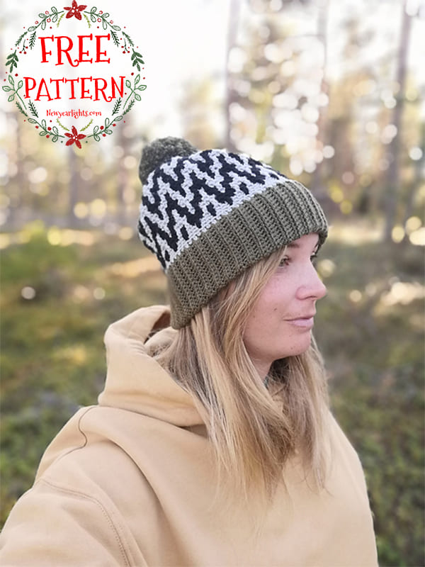 mosaic crochet beanie hat pattern