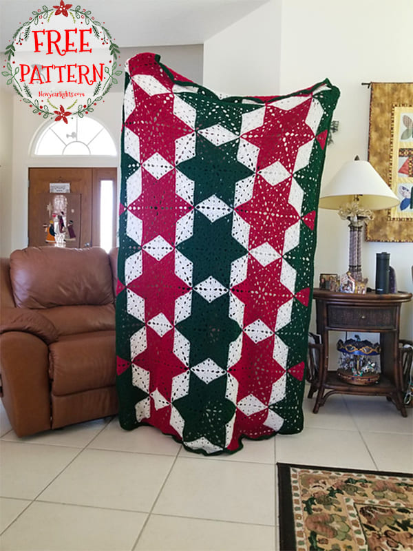 noel star christmas crochet blanket