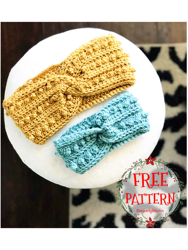 picot stitch crochet twist headband