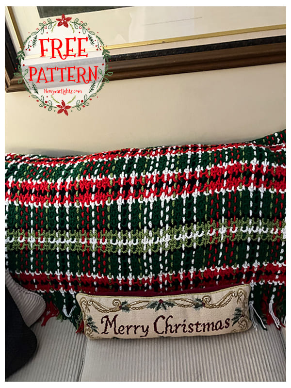 plaid christmas crochet blanket