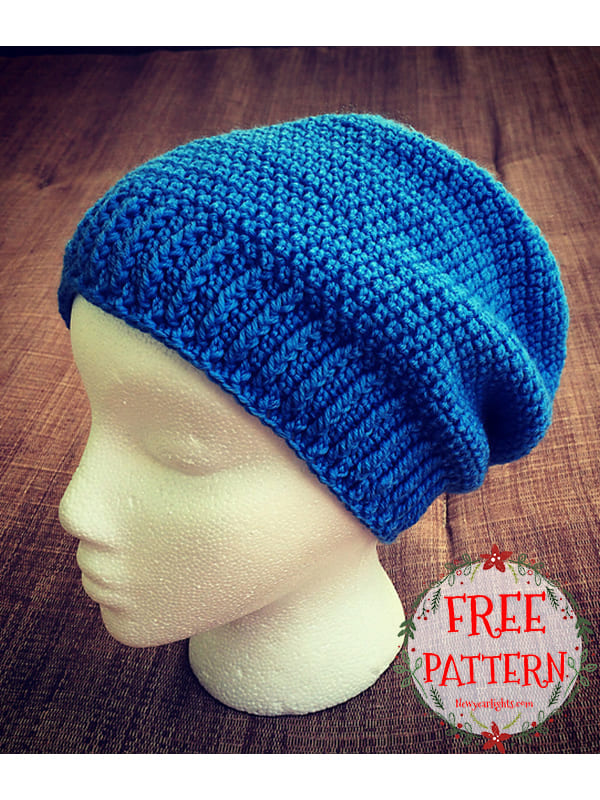 ribbed slouchy beanie crochet pattern