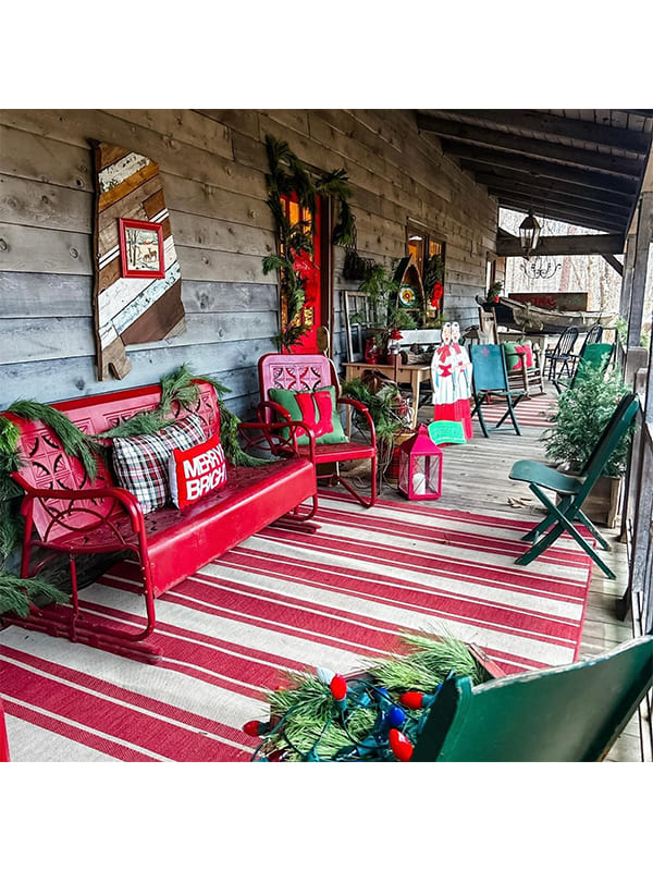 rustic christmas porch