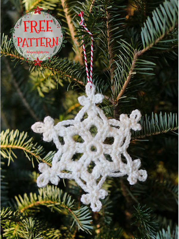 shaped lacy crochet snowflake ornament pattern