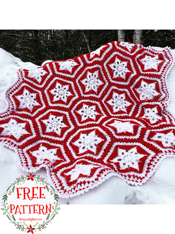 snowflake christmas crochet blanket