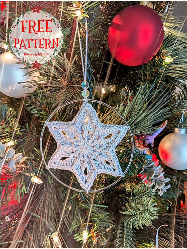 snowflake crochet star ornament pattern