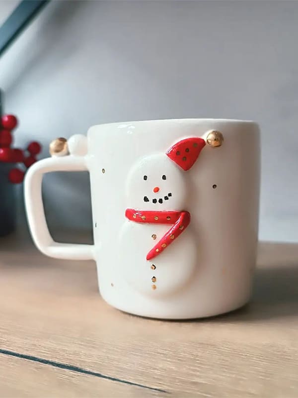 snowman christmas mug