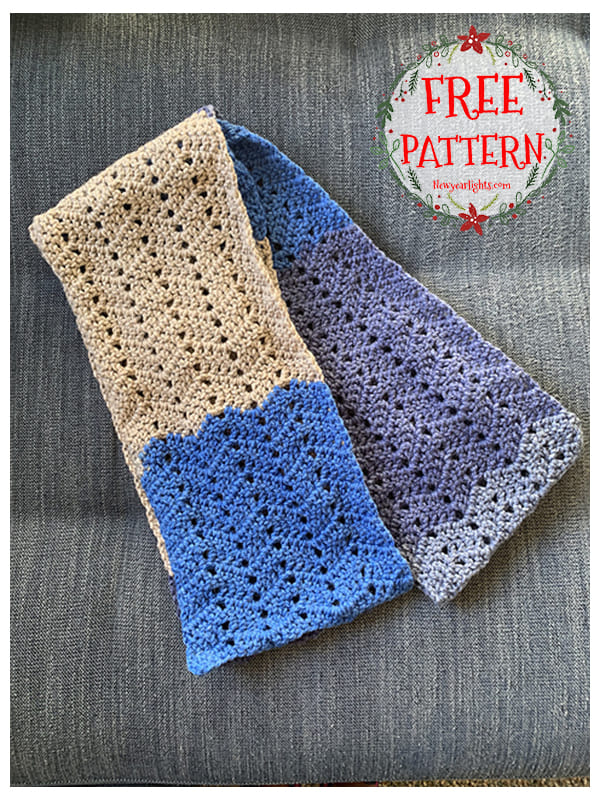 worked flat chevron scarf crochet pattern