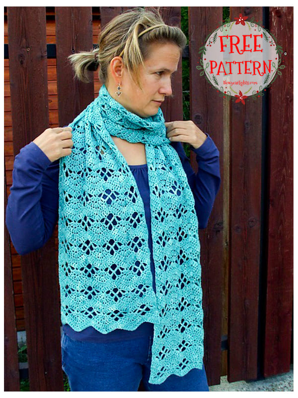 worked flat chevron scarf crochet pattern