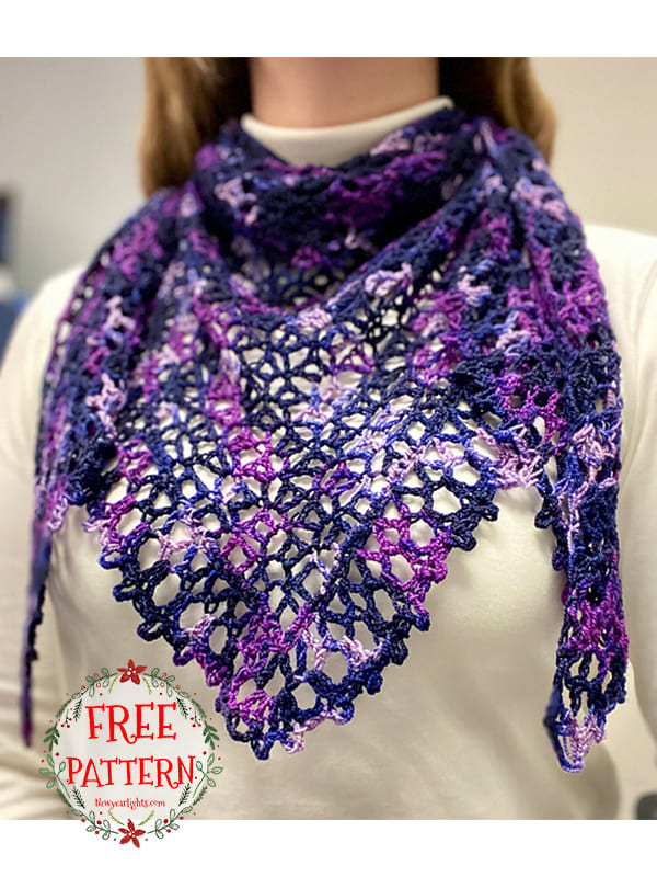 crochet lace triangle shawl pattern