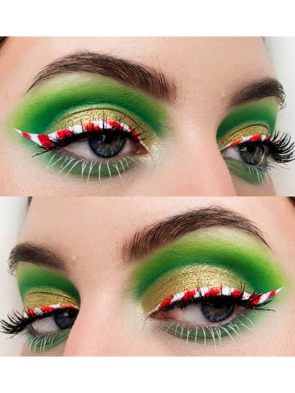 green make cat eye makeup