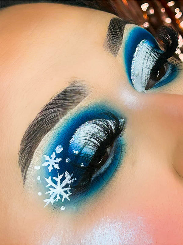 snowflake blue christmas eyeshadow