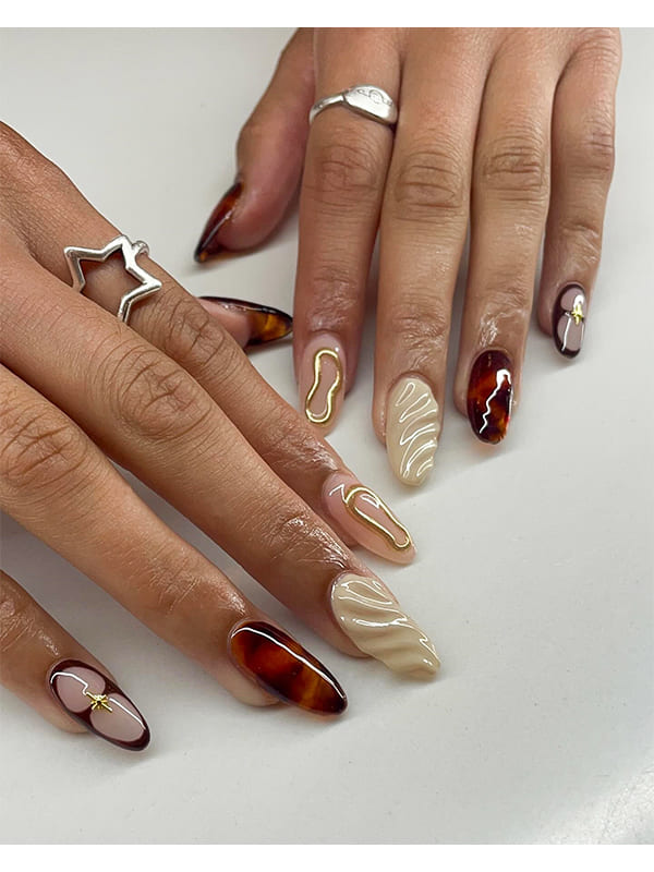 brown fall nail designs