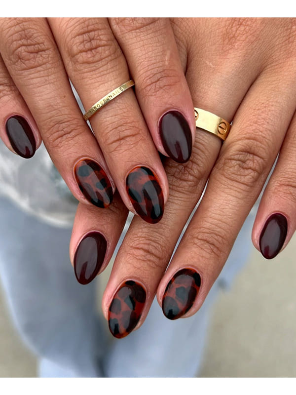 brown fall nails