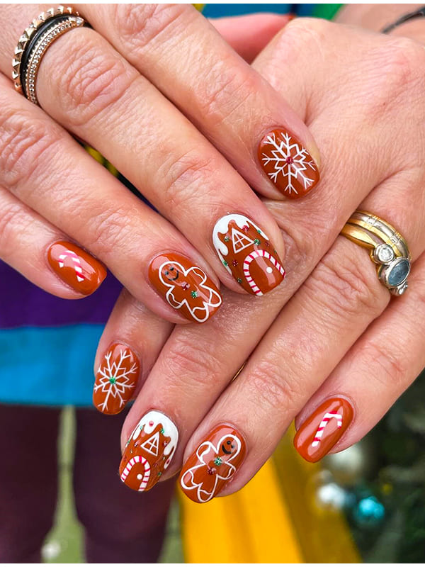 gingerbread nails design