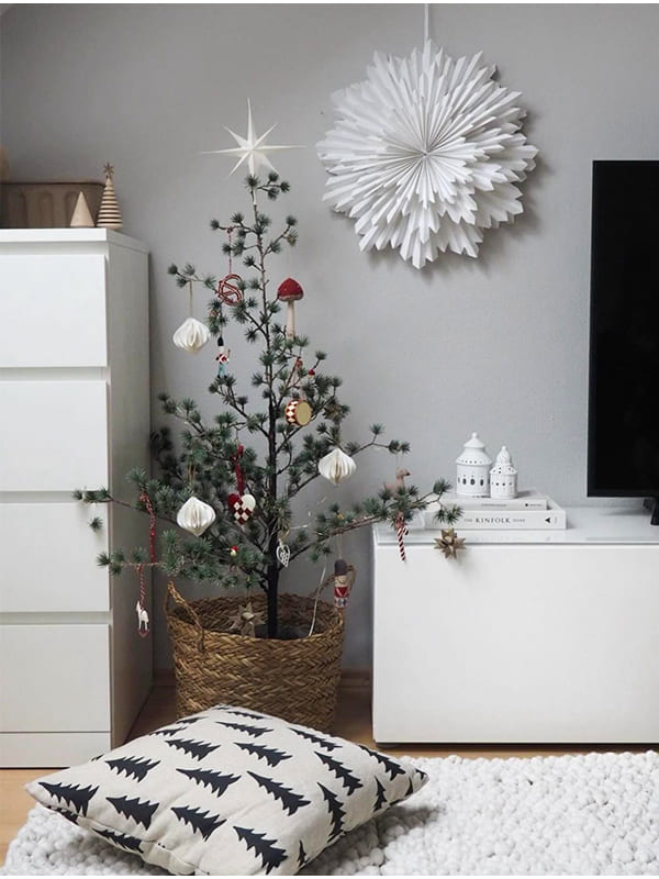 slim christmas tree scandinavian