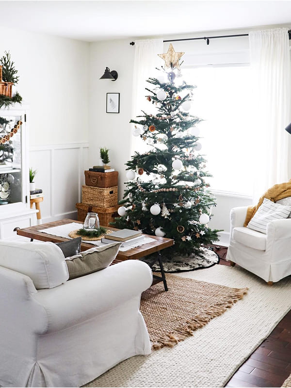 white colorful scandinavian christmas tree