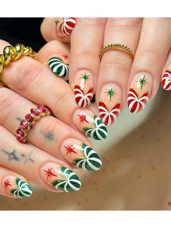 xmas gel nail art