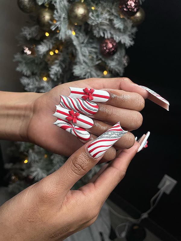 xmas glitter nails