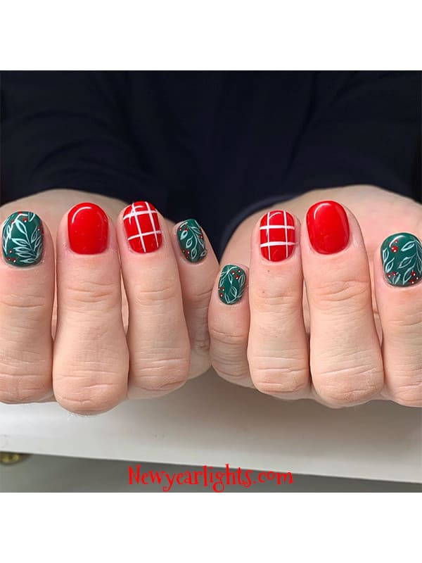 xmas short nail designs