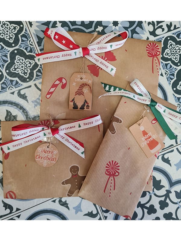 kraft paper christmas gift wrap