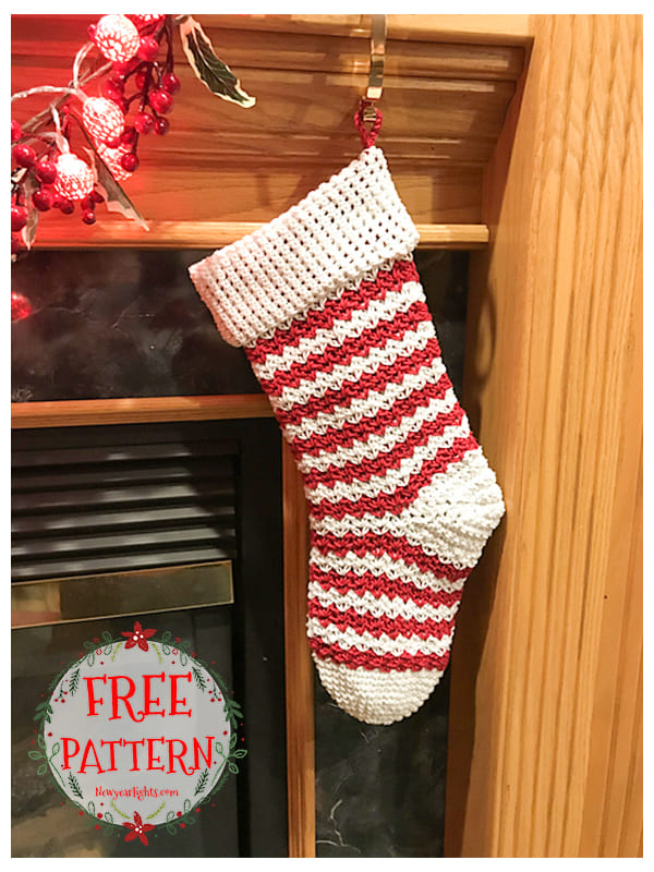 Colorwork Country Crochet Christmas Stocking Free Pattern (2)