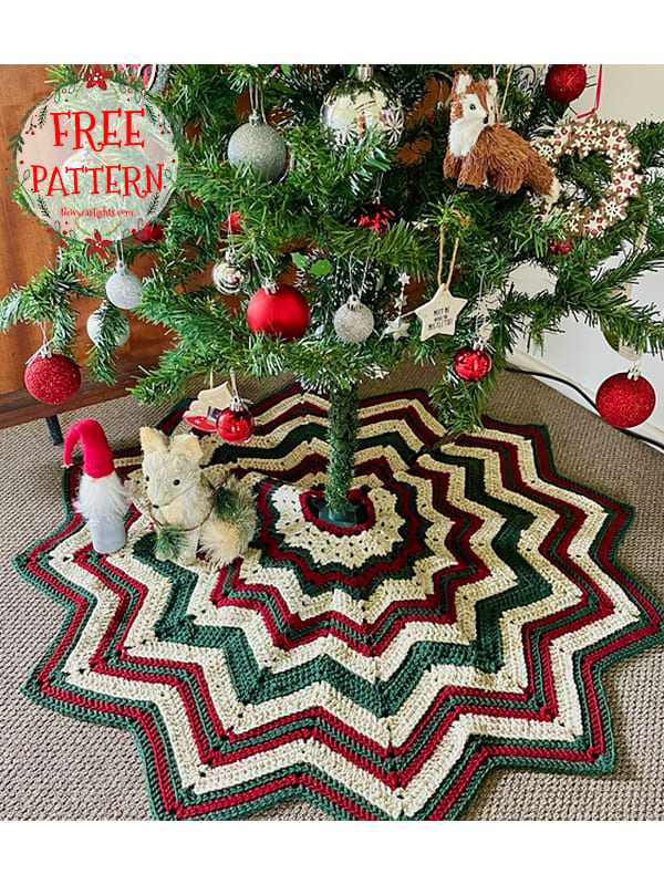 Free Chevron Crochet Christmas Tree Skirt Pattern (2)