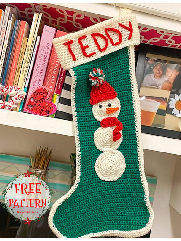 Free Crochet Christmas Stocking Pattern With Name (2)