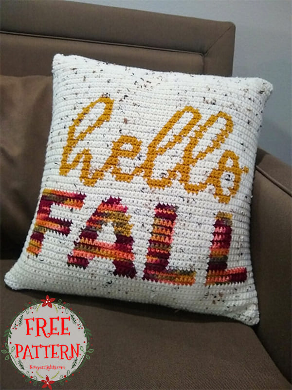 Free Hello Fall Crochet Pillow Pattern - 2