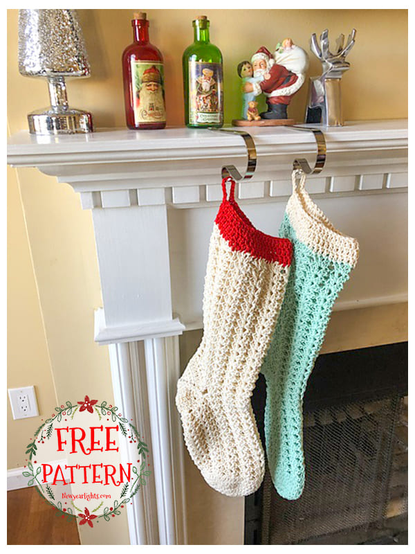 Large Lacy Crochet Christmas Stocking Free Pattern (2)