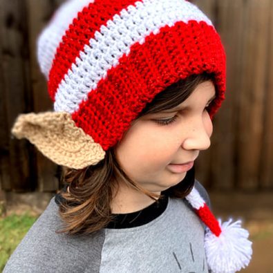 newborn-and-adult-little-helper-crochet-elf-hat-free-pattern