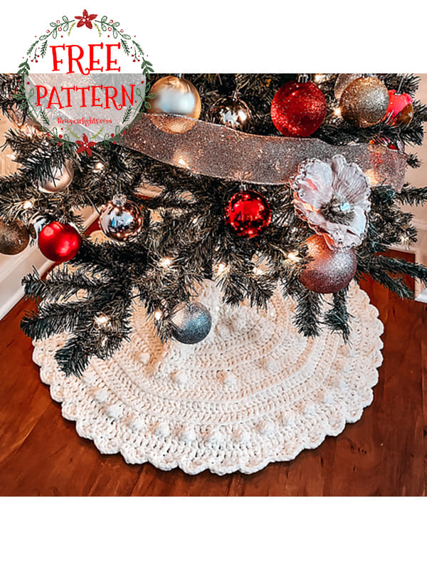 Circle Snow Crochet Christmas Tree Skirt Free Pattern (2)