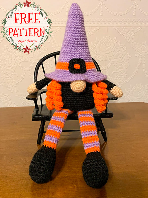 Free Witch Halloween Gnome Crochet Pattern (2)