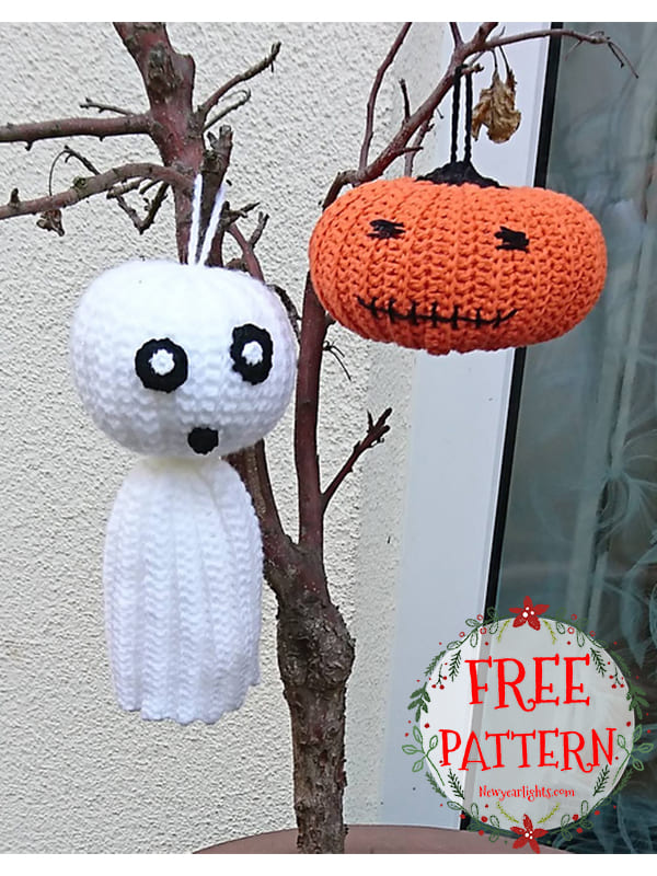 Halloween Crochet Mini Pumpkin & Ghost Free Pattern (2)