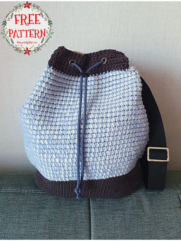 Mosaic Colorwork Crochet Bucket Bag Free Pattern (2)