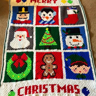 pixel-gingerbread-man-christmas-crochet-blanket-free-pattern