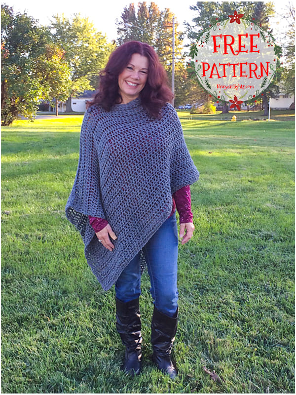 one piece easy crochet poncho free pattern (2)