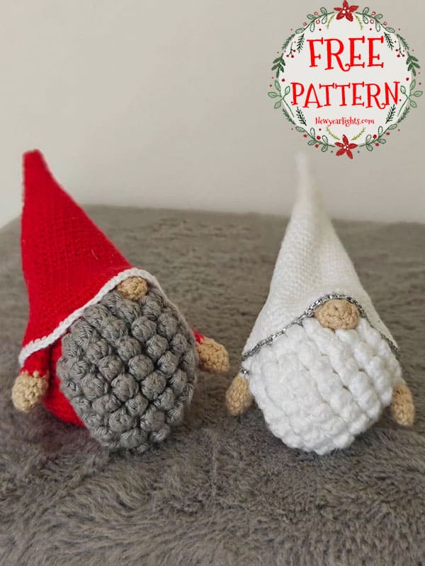 Popcorn Crochet Christmas Gnome PDF Free Pattern (2)